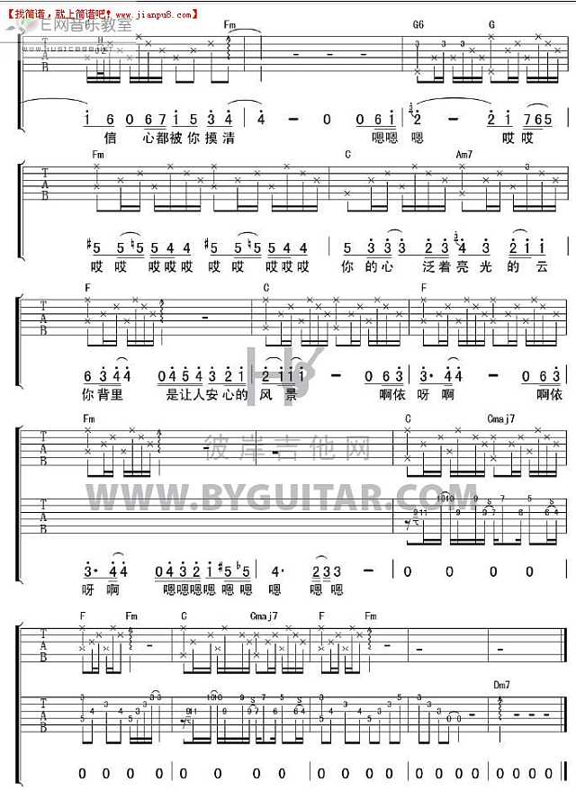 苏打绿 被雨困住的城市 吉他谱pic4 www.jianpu8.cn