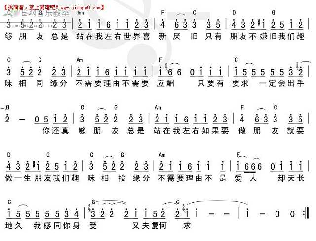 古巨基 孙楠 够朋友 吉他谱pic2 www.jianpu8.cn