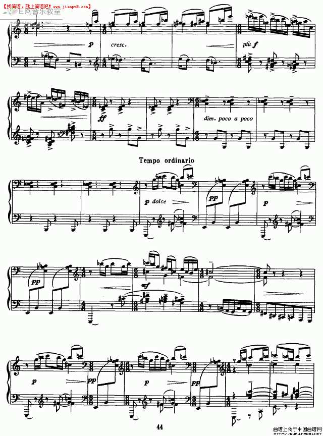 钢琴独奏 情景 钢琴谱pic3 www.jianpu8.cn