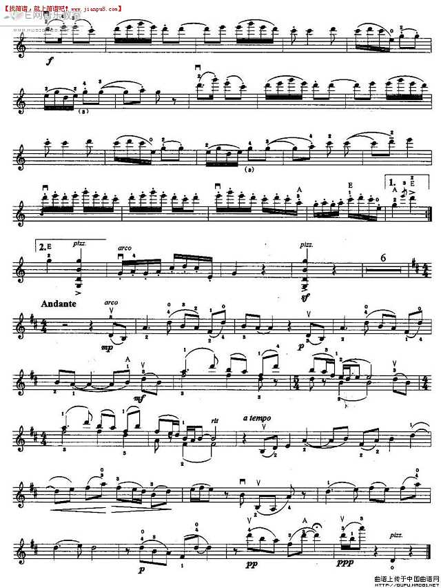 小提琴谱 苏北之春 小提琴谱pic2 www.jianpu8.cn