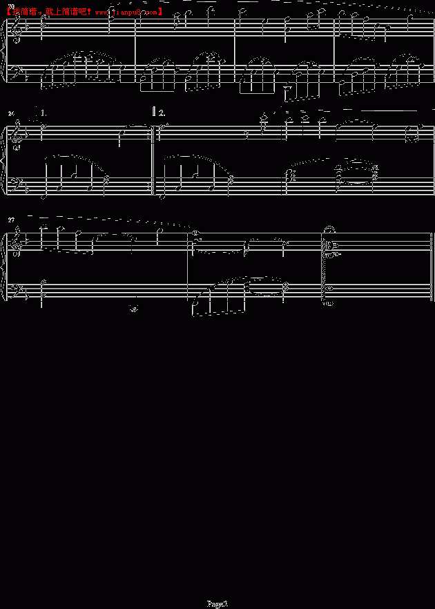 文武贝 寂静之夜 钢琴谱pic2 www.jianpu8.cn