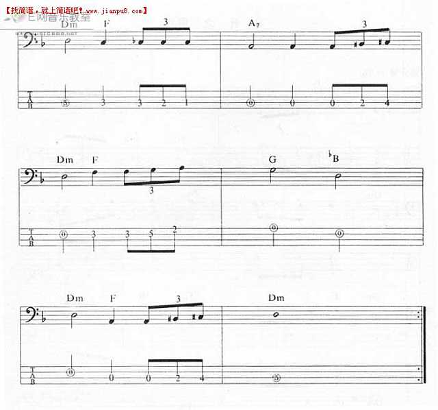 电贝司谱 日升之屋 其他曲谱pic2 www.jianpu8.cn