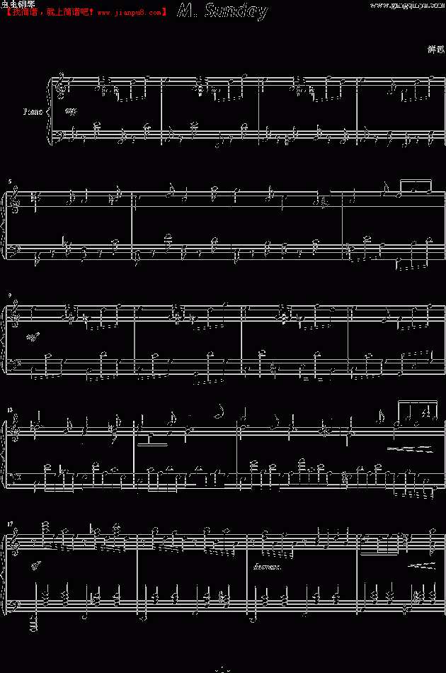 M.Sunday钢琴谱
