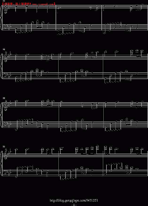 音炫 徒步的背影 钢琴谱pic2 www.jianpu8.cn