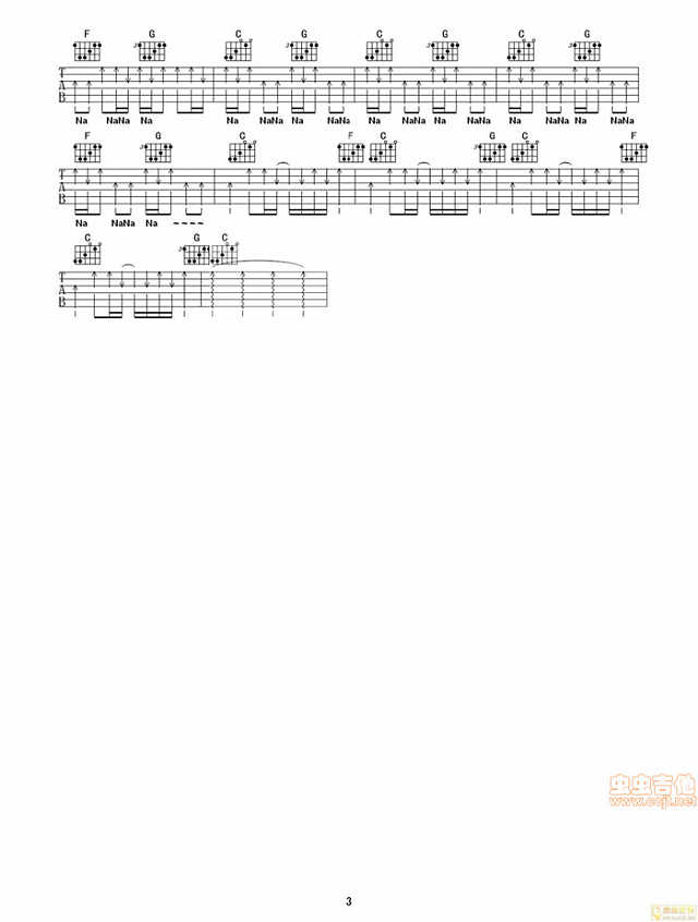 三个傻瓜 Give me some sunshine 吉他谱pic3 www.jianpu8.cn