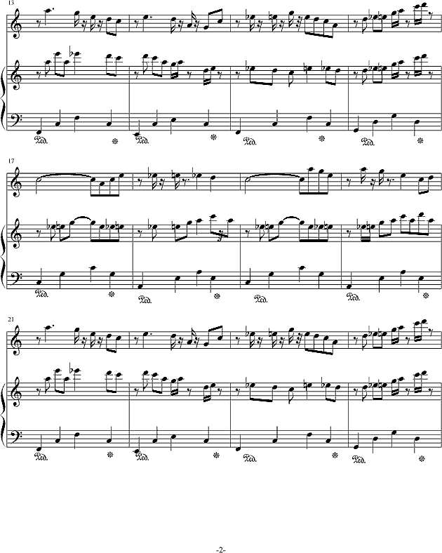 3028102 屋顶上的猫 钢琴谱pic2 www.jianpu8.cn