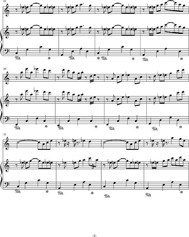 3028102 屋顶上的猫 钢琴谱pic3 www.jianpu8.cn