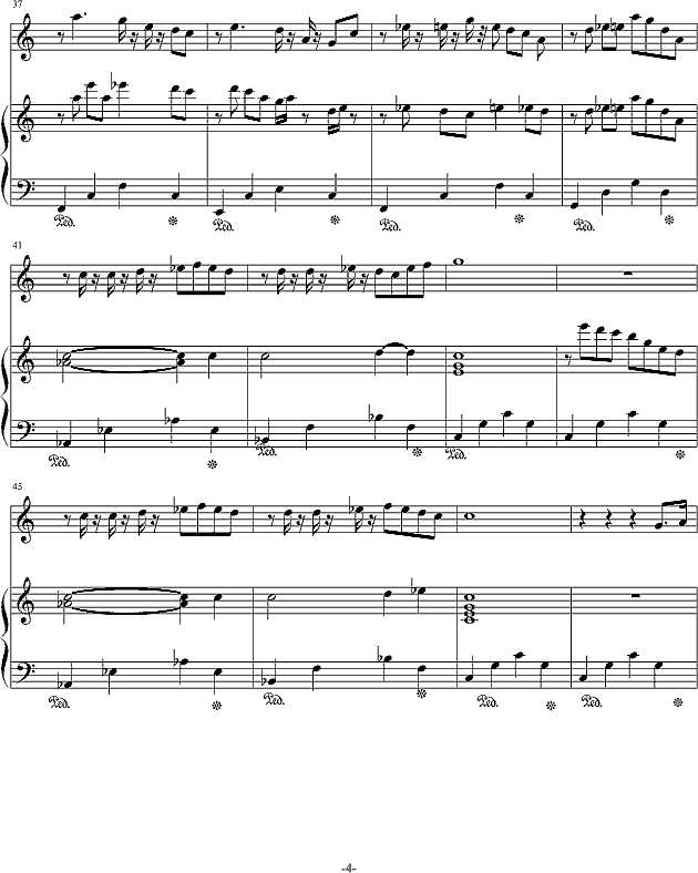 3028102 屋顶上的猫 钢琴谱pic4 www.jianpu8.cn