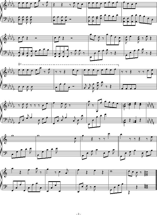 pianohood 琪仔王子 钢琴谱pic2 www.jianpu8.cn