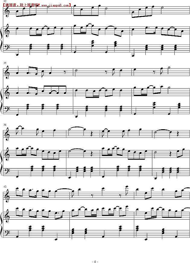 Music xia 白色玫瑰 钢琴谱pic4 www.jianpu8.cn