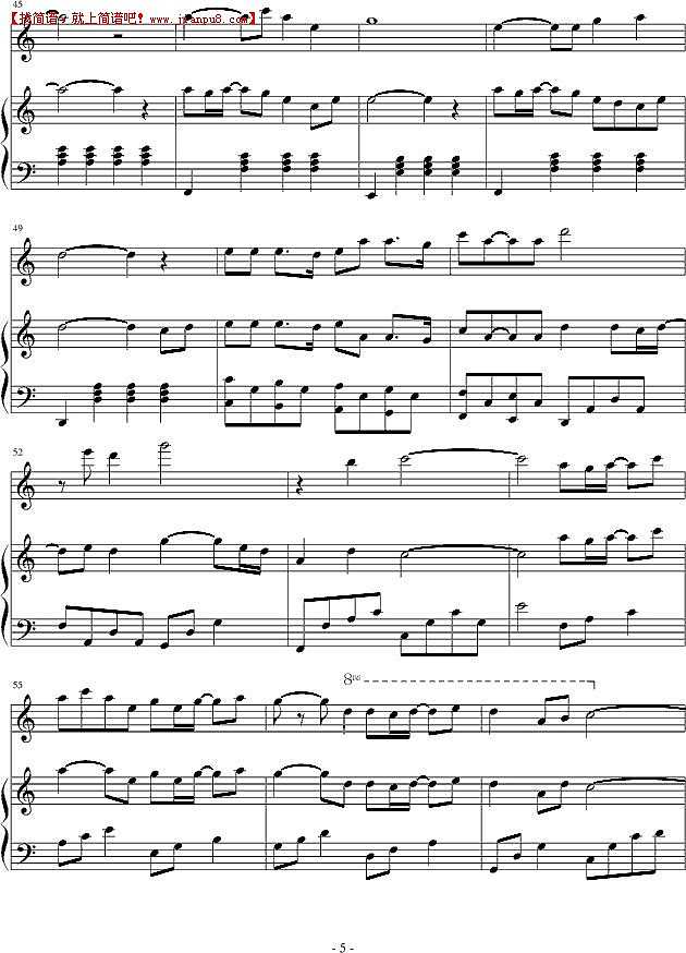 Music xia 白色玫瑰 钢琴谱pic5 www.jianpu8.cn