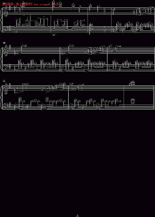 瓶子 被风吹走的猫咪 钢琴谱pic3 www.jianpu8.cn