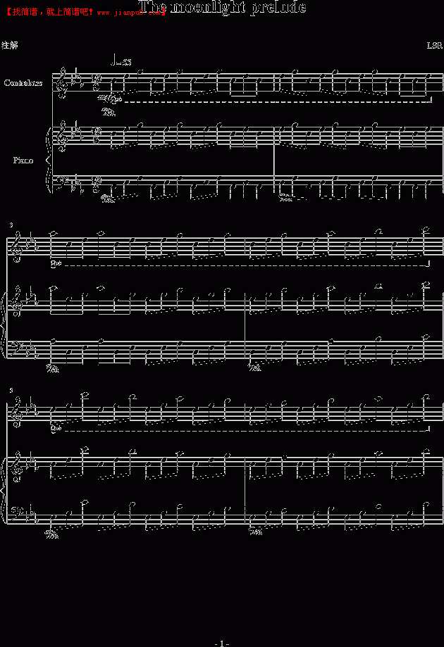 LSR 月光前奏曲 钢琴谱pic1 www.jianpu8.cn
