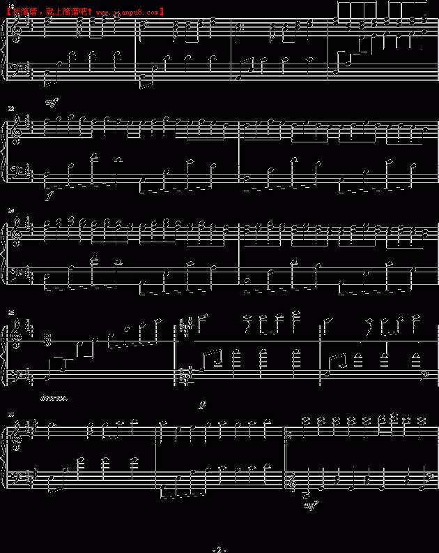 龚勋 紫色的忧伤 钢琴谱pic2 www.jianpu8.cn