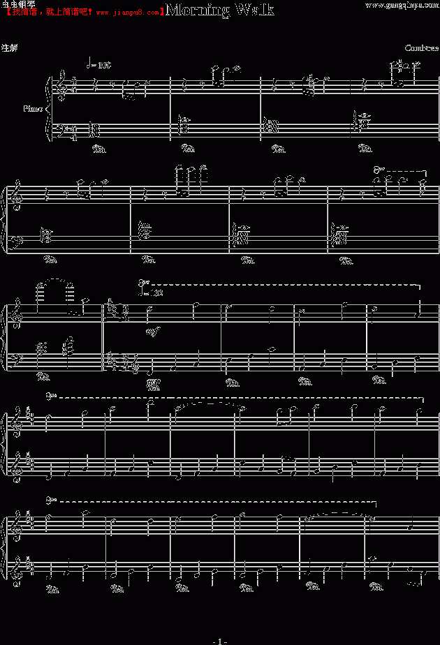 combtree Morning Walk 钢琴谱pic1 www.jianpu8.cn