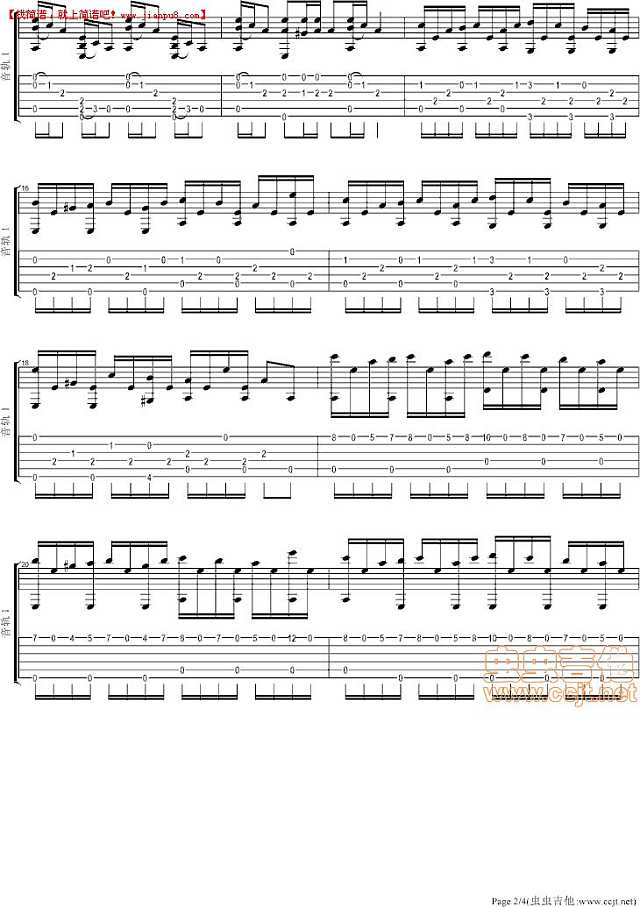 Tonci Hul 克罗地亚狂想曲 吉他谱pic2 www.jianpu8.cn