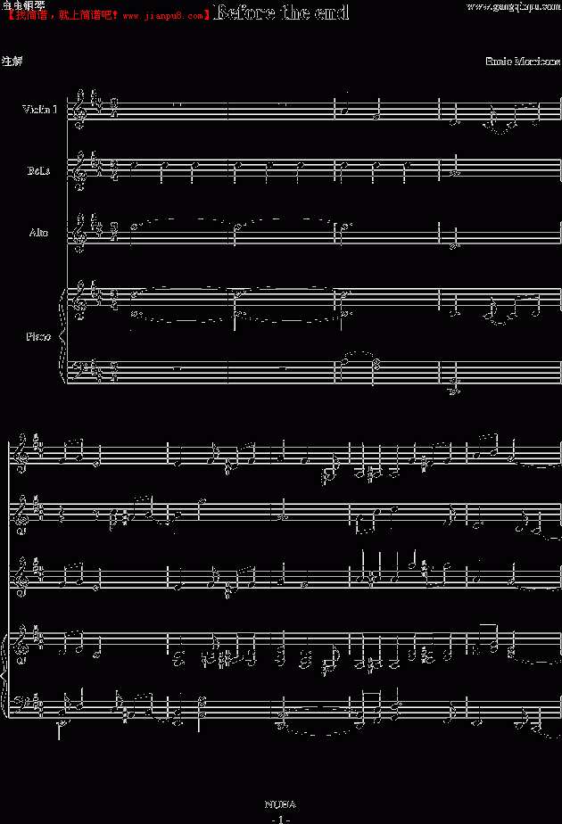 Ennio Morricone Before the end 钢琴谱pic1 www.jianpu8.cn
