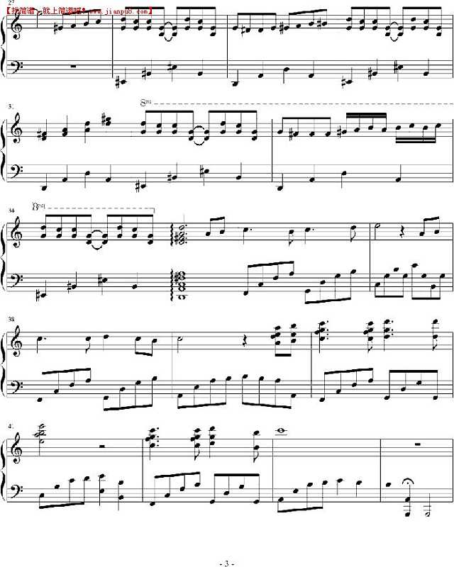 晓灬Guan 三天的时光 钢琴谱pic3 www.jianpu8.cn