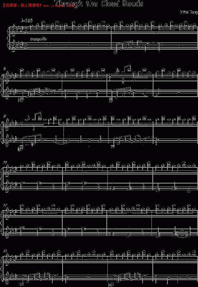唐逸飞 穿越云间 钢琴谱pic1 www.jianpu8.cn