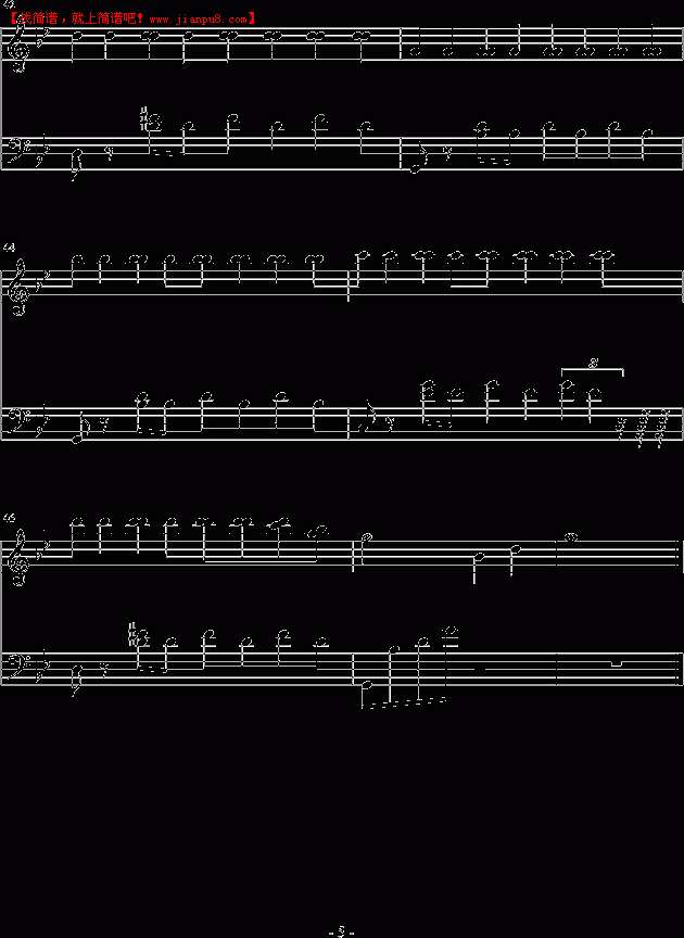 小室-教父 简单的痛 钢琴谱pic5 www.jianpu8.cn