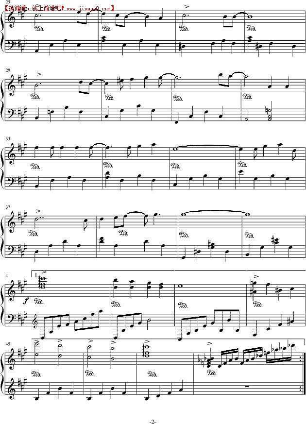 陈每文 爱的回归线 《爱情公寓3》插曲 钢琴谱pic2 www.jianpu8.cn