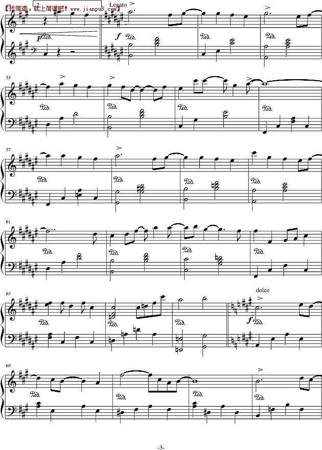 陈每文 爱的回归线 《爱情公寓3》插曲 钢琴谱pic3 www.jianpu8.cn