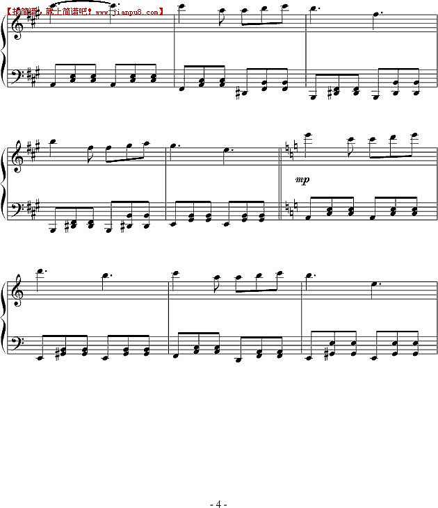 Elisa 明日的舞 钢琴谱pic4 www.jianpu8.cn