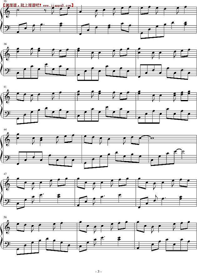 萧柯 一个人的夏天 钢琴谱pic3 www.jianpu8.cn