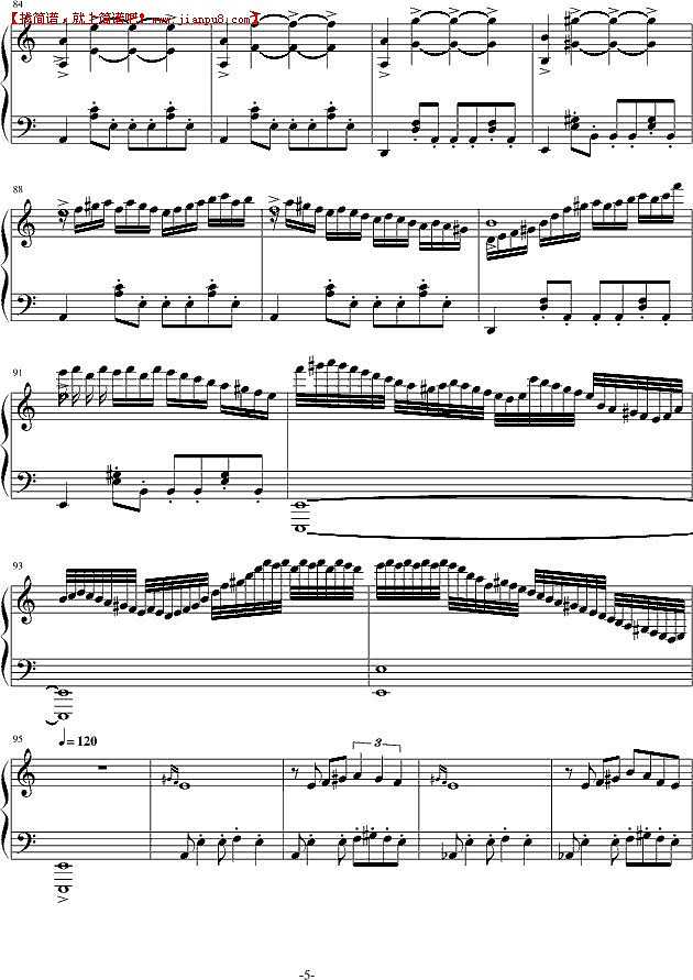 瓶子 疯狂的法老 钢琴谱pic5 www.jianpu8.cn