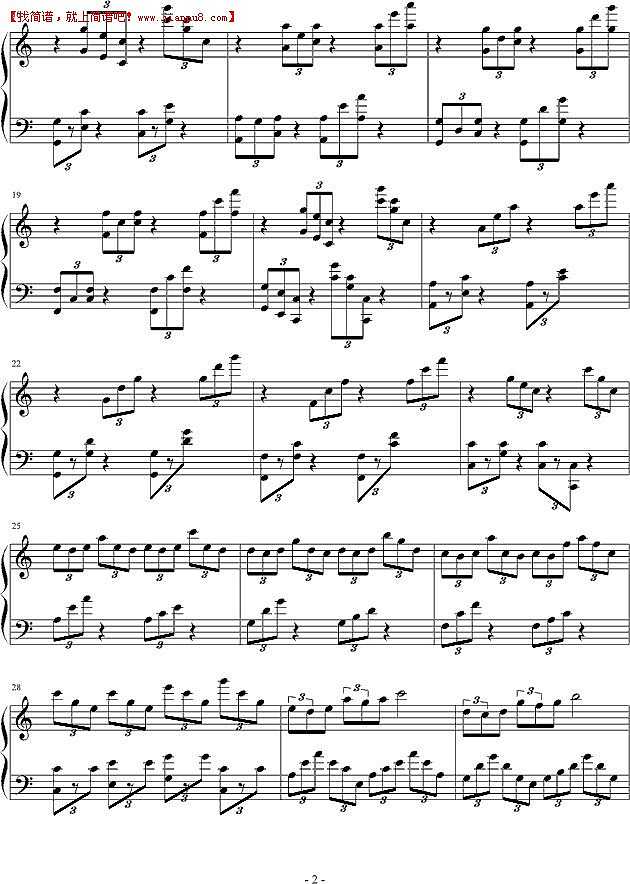 吴越 大自然的狂欢 钢琴谱pic2 www.jianpu8.c