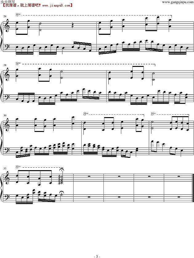 天才小莲 三月桃花 钢琴谱pic3 www.jianpu8.cn