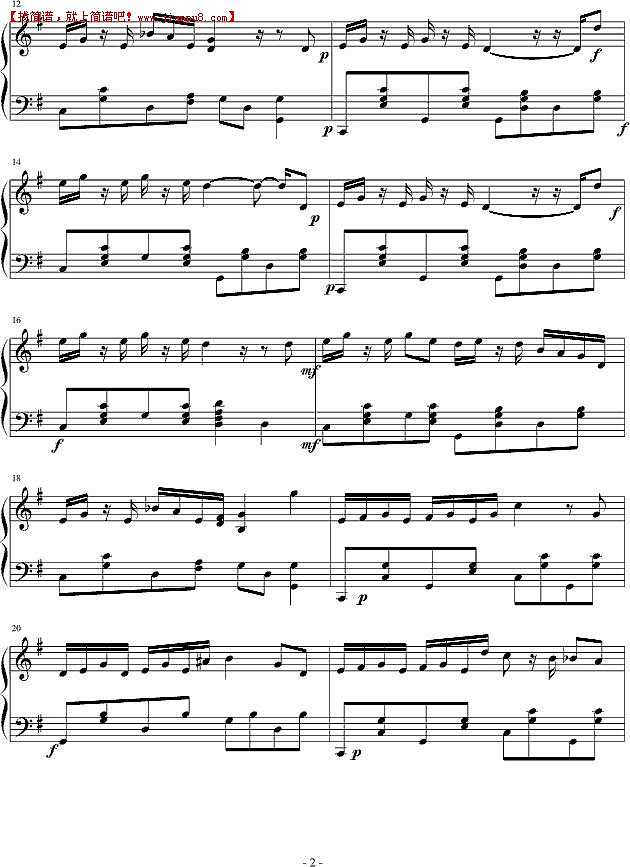 heimoxing 欢乐的精神病 钢琴谱pic2 www.jianpu8.cn