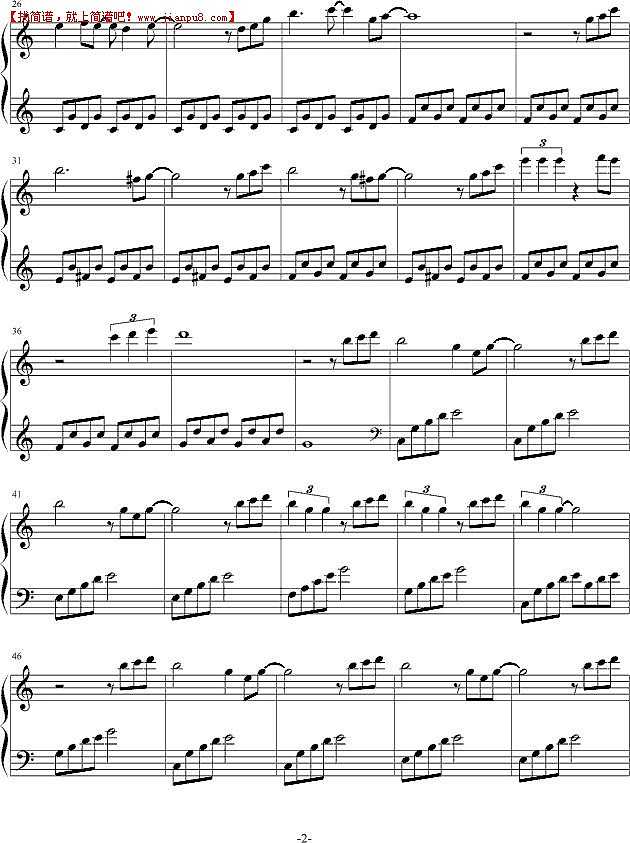 MYT for nobody 钢琴谱pic2 www.jianpu8.cn