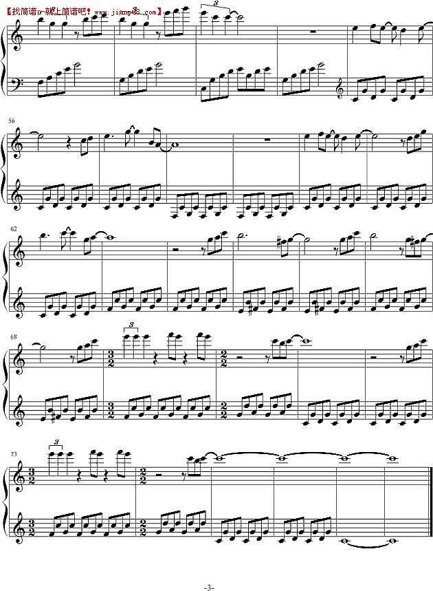 MYT for nobody 钢琴谱pic3 www.jianpu8.cn