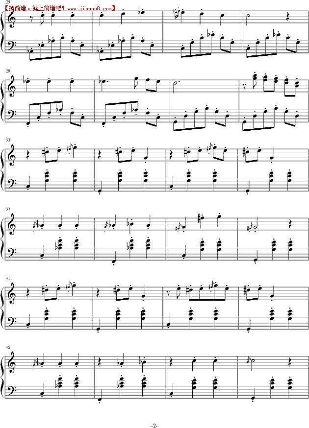 瓶子 舞会上的小熊 钢琴谱pic2 www.jianpu8.cn