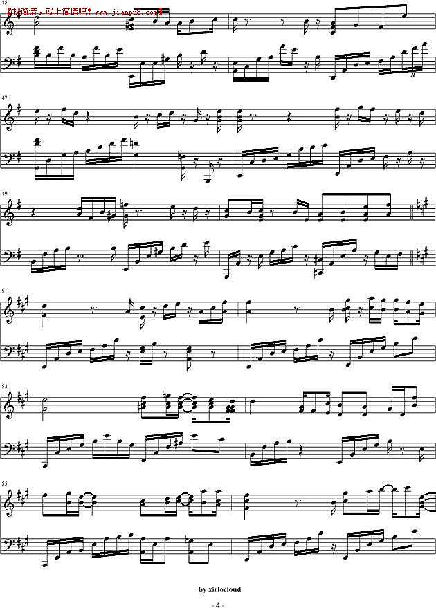 V.K克 早晨的第一道光芒与你的微笑 钢琴谱pic4 www.jianpu8.cn