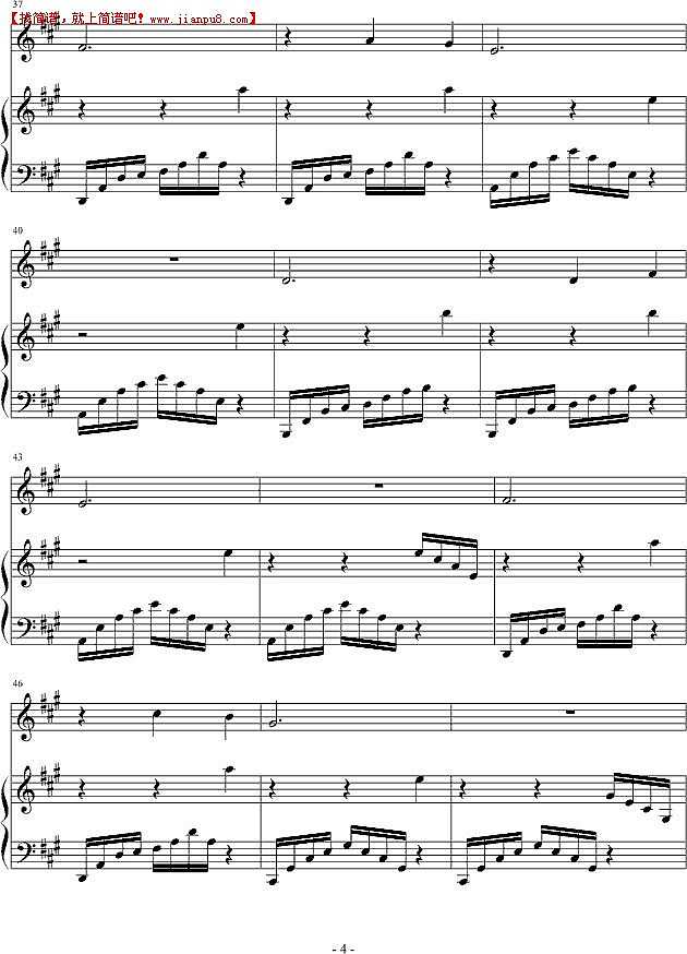 残阳 回忆的麦田 钢琴谱pic4 www.jianpu8.cn