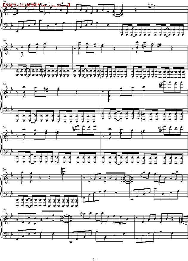 吴越 一个人旅行 钢琴谱pic3 www.jianpu8.cn