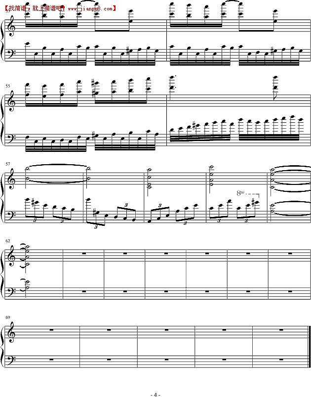 龙血影 无聊也是一种心情 钢琴谱pic4 www.jianpu8.cn