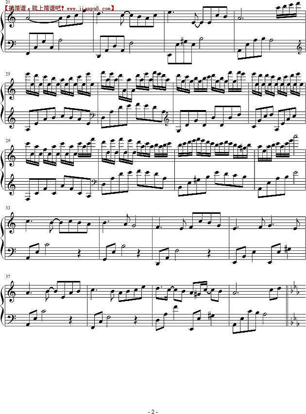 落叶无痕 钢琴谱pic2 www.jianpu8.cn