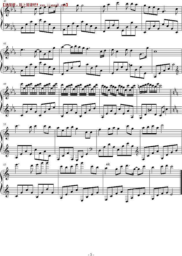 落叶无痕 钢琴谱pic3 www.jianpu8.cn