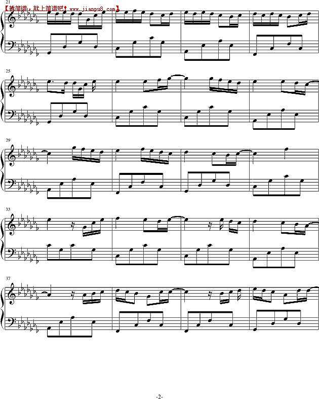 幸福彼岸 钢琴谱pic2 www.jianpu8.cn
