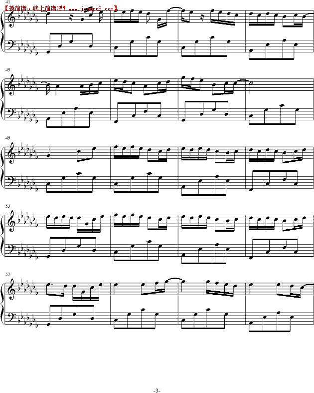 幸福彼岸 钢琴谱pic3 www.jianpu8.cn