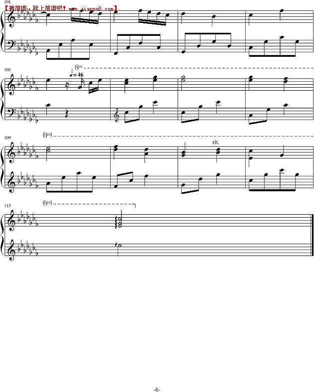 幸福彼岸 钢琴谱pic6 www.jianpu8.cn