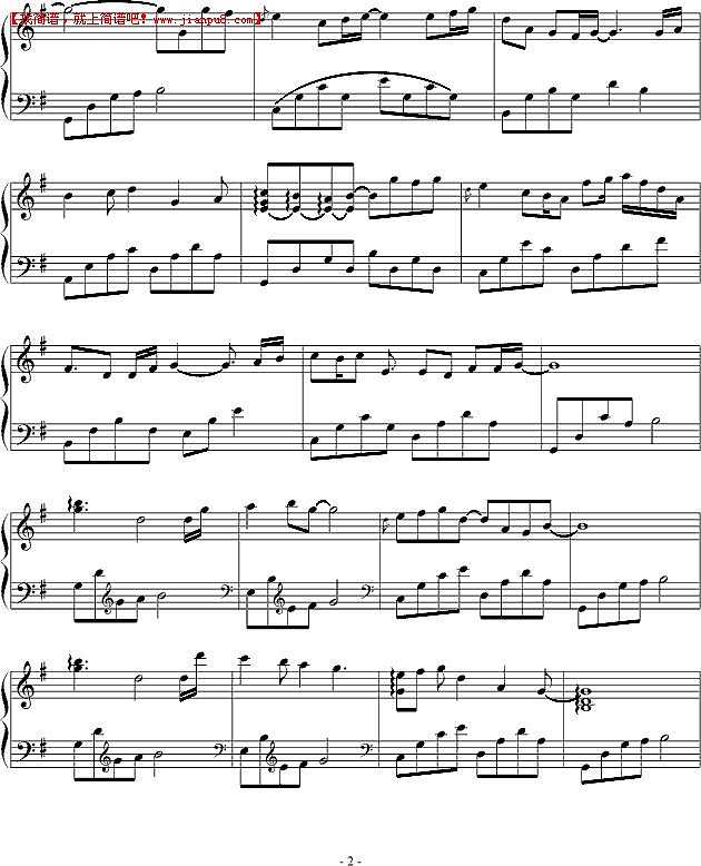 雨中的向日葵 钢琴谱pic2 www.jianpu8.cn