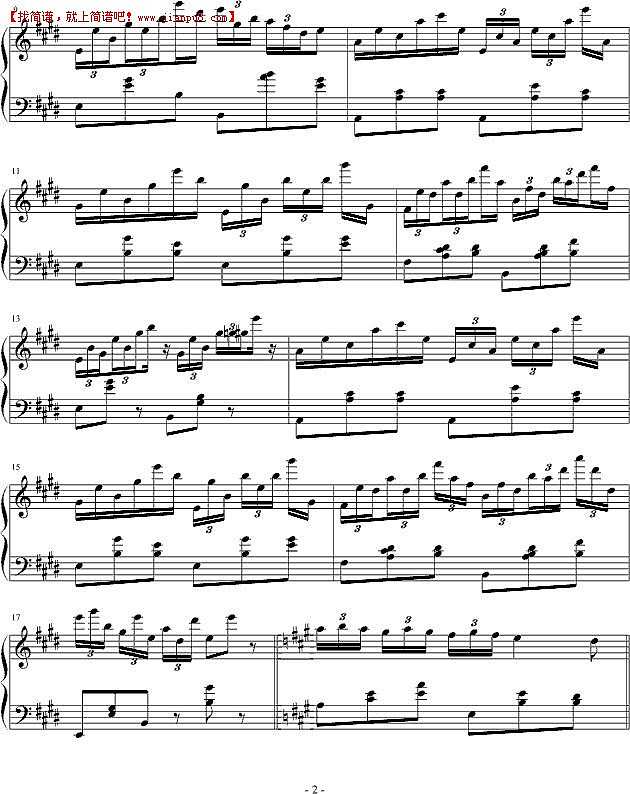 花花舞曲 钢琴谱pic2 www.jianpu8.cn