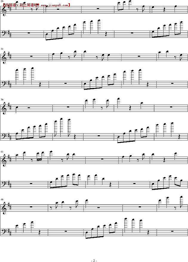 秋枝婉叶 钢琴谱pic2 www.jianpu8.cn