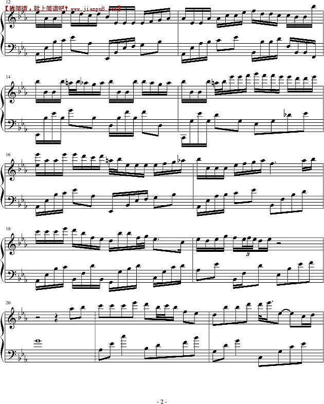 原来我也幸福 钢琴谱pic2 www.jianpu8.cn