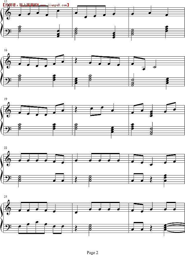 你是我的风景 钢琴谱pic2 www.jianpu8.cn