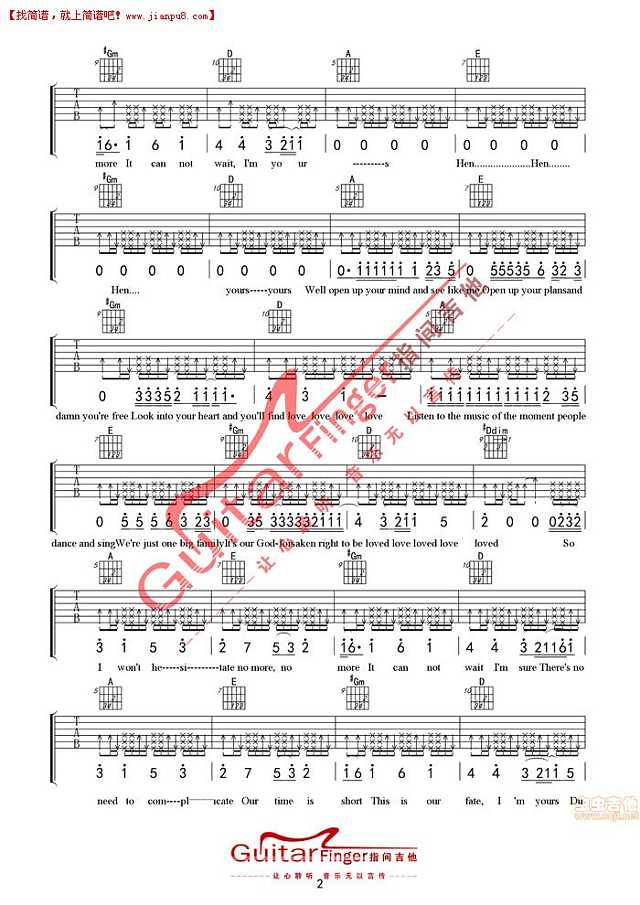 Jason Mraz I'm yours Ja 吉他谱pic2 www.jianpu8.cn